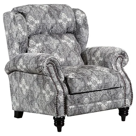 Traditional High-Leg Power Recliner with Nail Head Trim